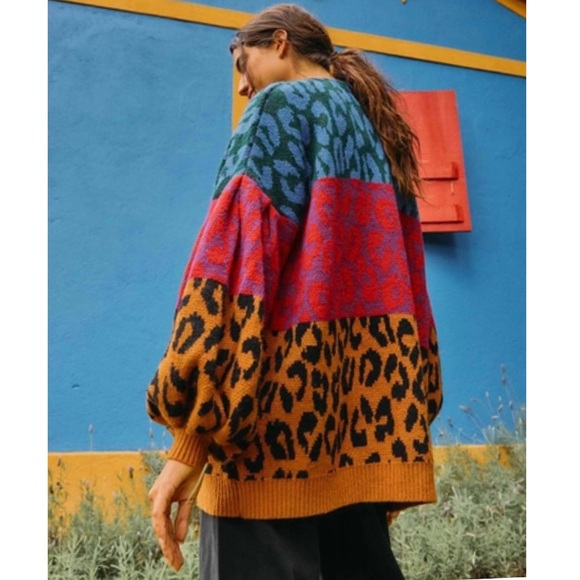 FARM RIO Leopard Striped Open Front Cardigan - Picture 4 of 10